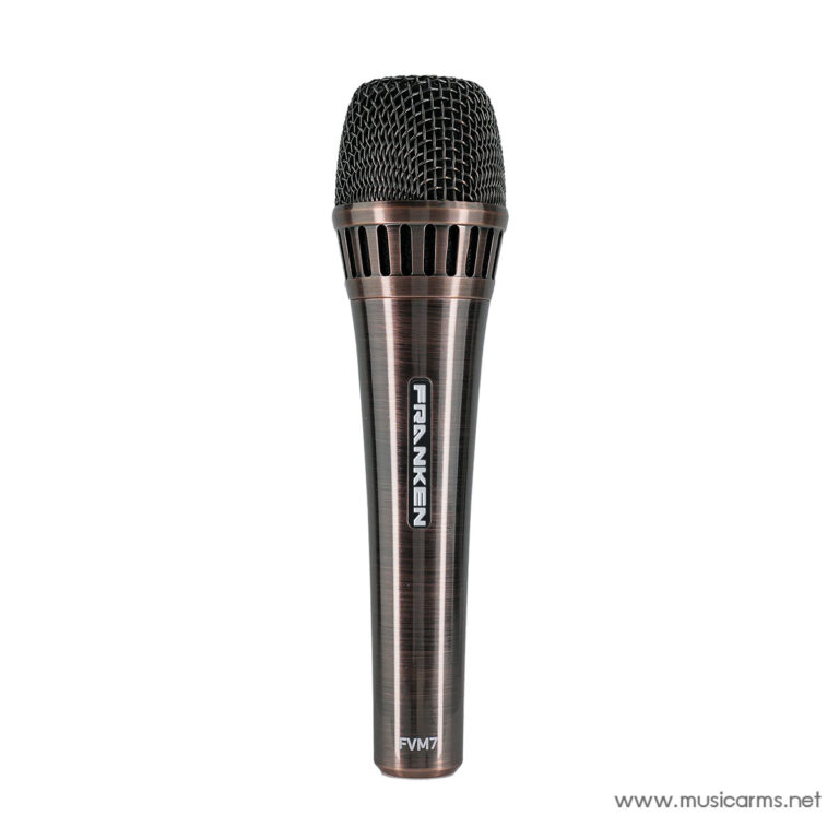 Bronze handheld dynamic microphone with black grille and FRANKEN branding (FVM7) ขายราคาพิเศษ