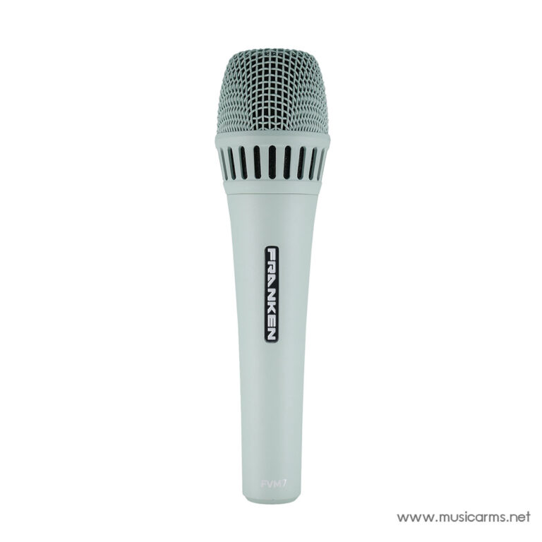 Teal handheld dynamic microphone with a rounded metal grille and the Franken logo on the body, shown against a white background. ขายราคาพิเศษ