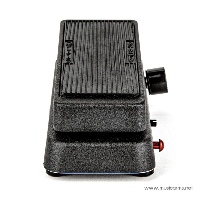 Side view of a black guitar effects pedal with a ridged top surface, textured housing, and a small red indicator LED on the right side ขายราคาพิเศษ