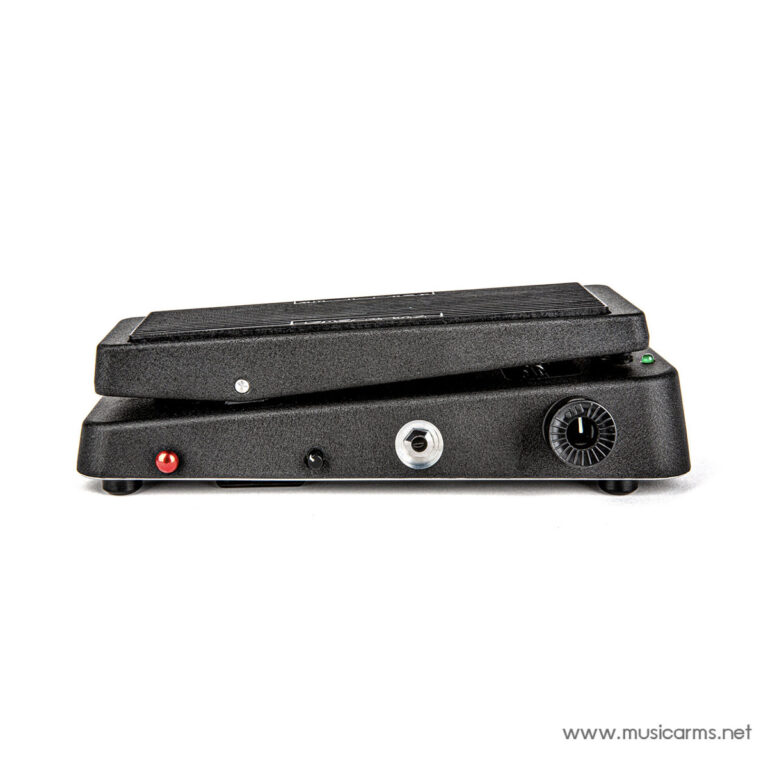 Black guitar effects pedal with a textured top treadle and front-panel ports, shown on a white background with red and green status LEDs at the front corners. ขายราคาพิเศษ