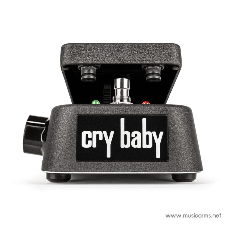 Cry Baby wah pedal with the top cover open, front label reading 'cry baby', showing input/output jacks and footswitch area. ขายราคาพิเศษ