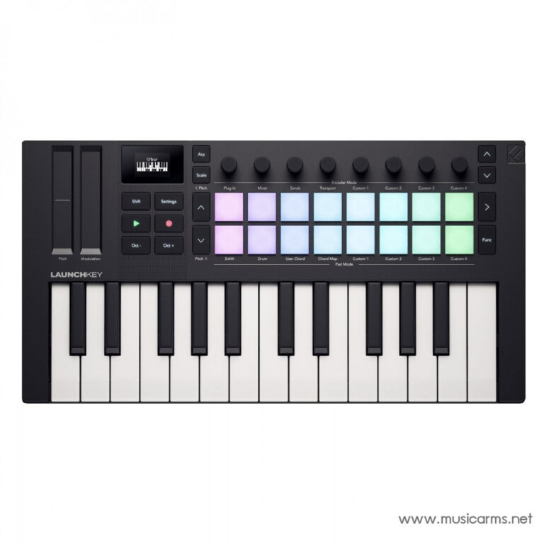 Launchkey MIDI keyboard controller with 25 keys and 16 RGB pads on top for creating beats. ขายราคาพิเศษ