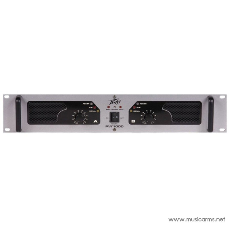 Rack-mmount audio power amplifier front panel with two channels (A and B) and power switch in the center (Peavey PV1000). ขายราคาพิเศษ