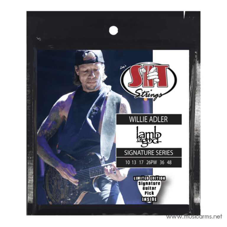 Packaging for Willie Adler Lamb of God Signature Series guitar picks, featuring his photo, the 'Willie Adler' label, and a 'Limited Edition – Signature Guitar Pick Inside' badge ขายราคาพิเศษ