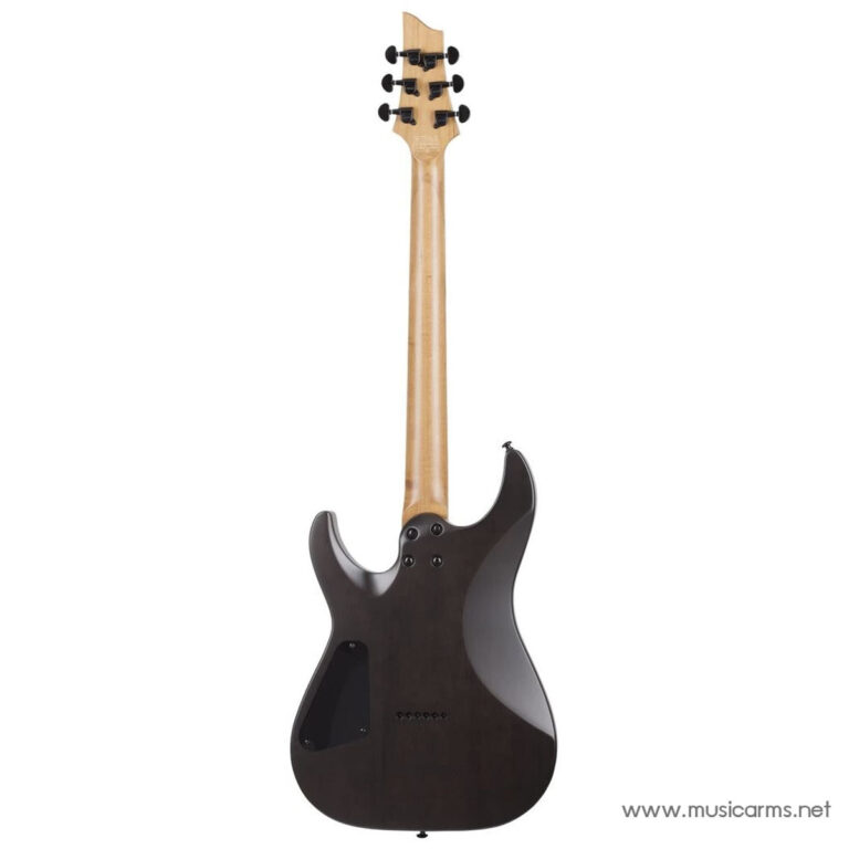 Back view of a dark brown electric guitar with a maple neck on a white background; cutaway body and six tuning pegs visible on the headstock. ขายราคาพิเศษ