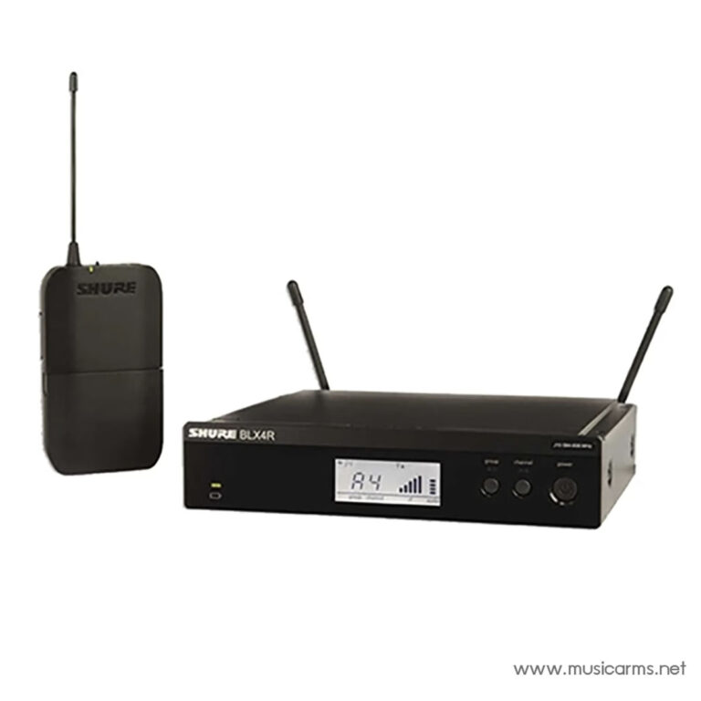 Wireless microphone system: belt-pack transmitter and rack-mount receiver with display and two antennas (Shure BLX4R) ขายราคาพิเศษ