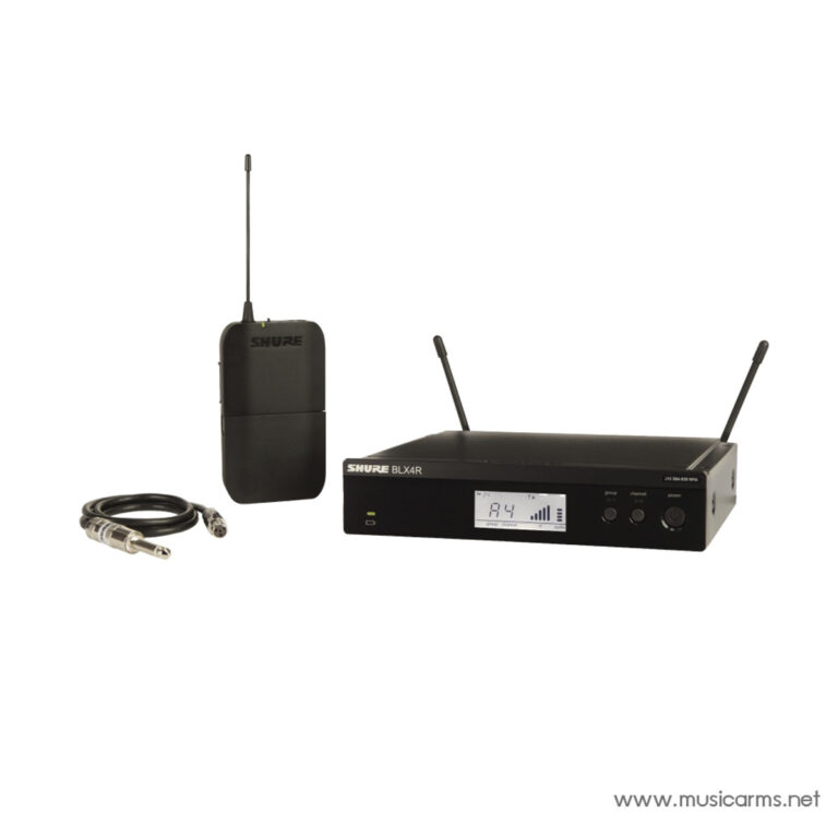 Shure BLX4R wireless receiver with two antennas and a belt-pack transmitter (with audio cable). ขายราคาพิเศษ