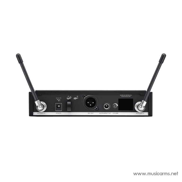 Wireless microphone receiver back panel with two antennas and input/output ports (power, MIC, instrument out, volume) ขายราคาพิเศษ