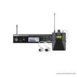 Shure PSM300 wireless in-ear monitor transmitter with belt-pack receiver and two earpieces on a white background ลดราคาพิเศษ