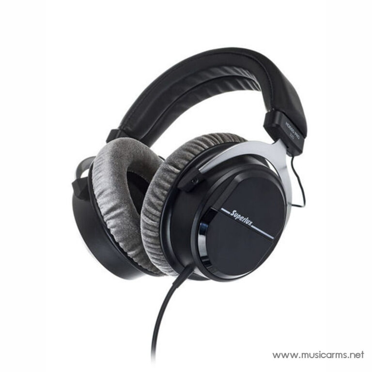 Over-ear black headphones with cushioned ear pads and attached audio cable ขายราคาพิเศษ