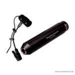 Black condenser microphone with a fuzzy windscreen and a clip-on mic stand, labeled 'Phantom Power Required: 9-52 VDC' ขายราคาพิเศษ