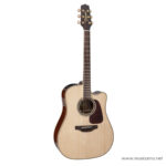 Natural-finish acoustic guitar with a cutaway body, six strings, and a tortoiseshell pickguard. Headstock shows a logo. Watermark visible bottom-right. ลดราคาพิเศษ