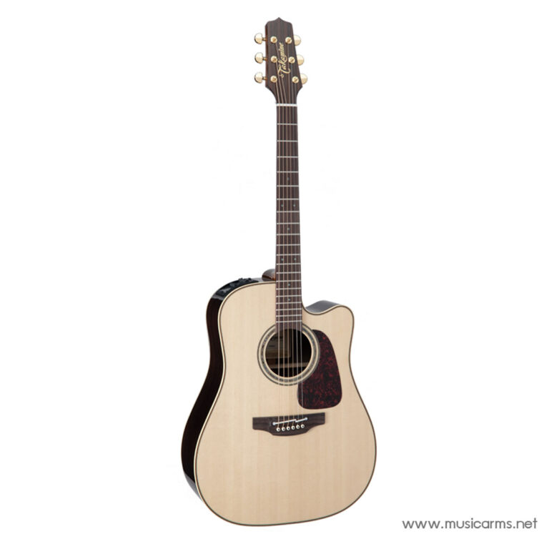 Natural finish acoustic guitar with a cutaway body, rosewood fingerboard, and tortoiseshell pickguard against a white background ขายราคาพิเศษ
