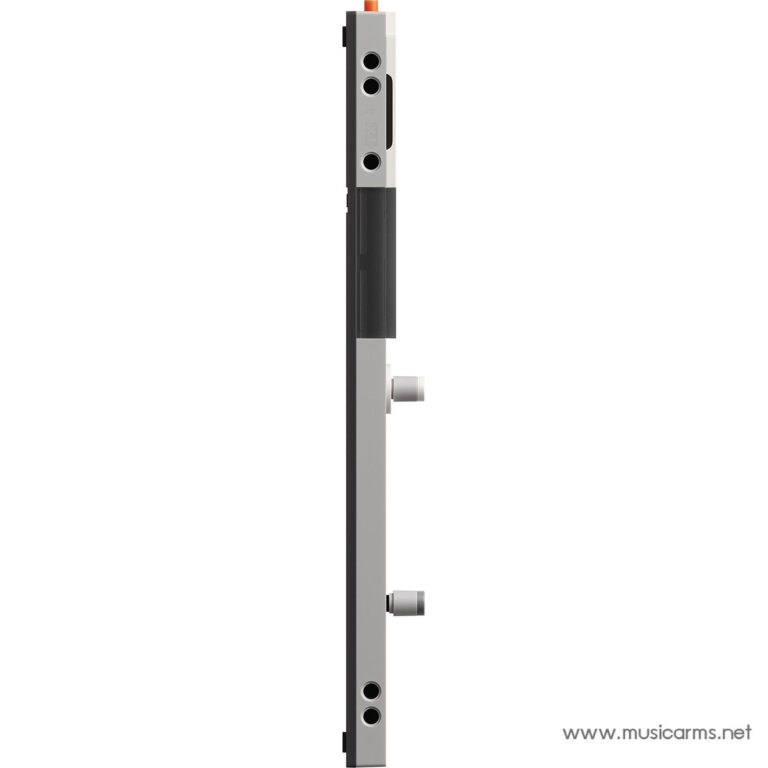 Side view of a slim, vertical modular hardware rail with three circular ports at the top and two knobs along the side. ขายราคาพิเศษ