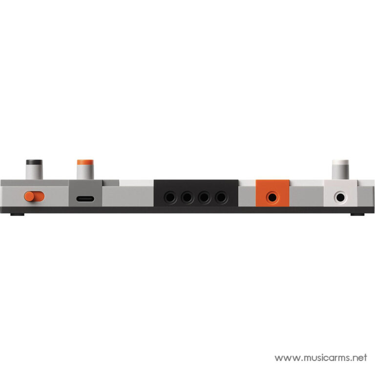 LEGO-style modular music controller strip with orange knobs and multiple sockets, laid on a white background ขายราคาพิเศษ