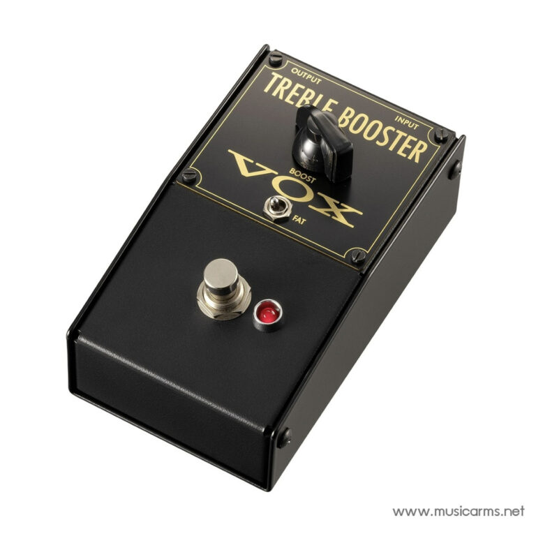 VOX Treble Booster guitar effects pedal with black enclosure, gold label, boost knob, and red status LED. ขายราคาพิเศษ