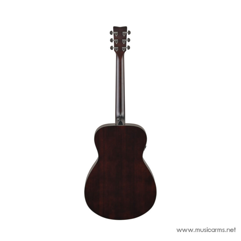 Back view of a dark brown acoustic guitar with a glossy finish, showing the curved body and long neck against a white background. ขายราคาพิเศษ