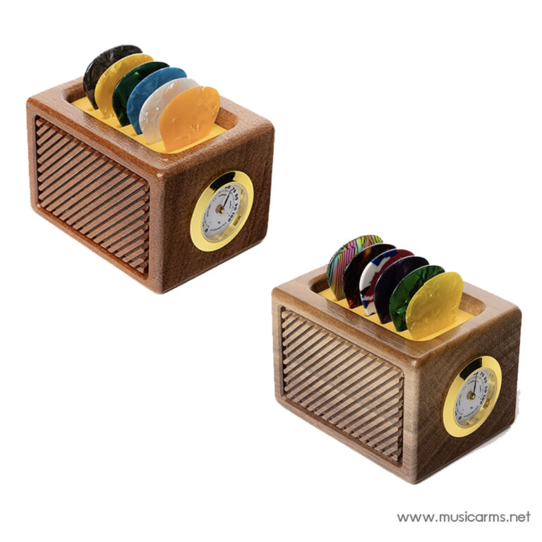 Two wooden retro radios featuring colorfully layered circular tuning discs on top and a round dial on the side. ขายราคาพิเศษ