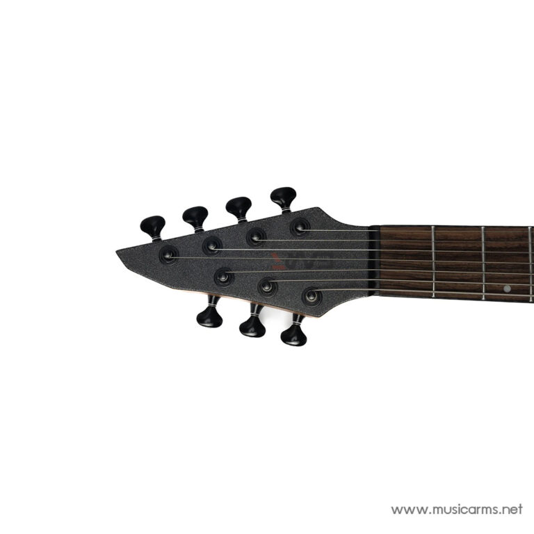 Close-up of a six-string guitar headstock with tuning pegs and strings against a white background. ขายราคาพิเศษ