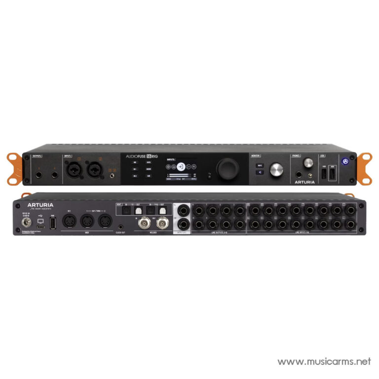 Rack-mounted Arturia AudioFuse 16 Rig professional audio interface with front controls and orange mounting ears. ขายราคาพิเศษ