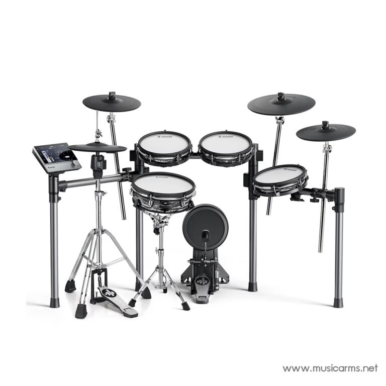 Electronic drum kit with multiple pads, cymbals, and a drum module on a stand. ขายราคาพิเศษ