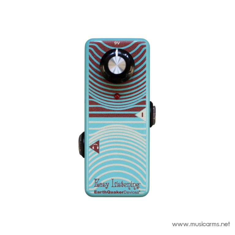 EarthQuaker Devices Easy Listening guitar effects pedal, turquoise with red and white concentric wave design and a large top knob. ขายราคาพิเศษ