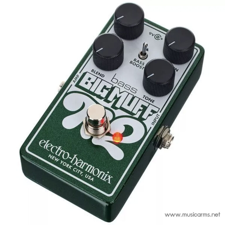 Electro-Harmonix Bass Big Muff bass fuzz pedal with four knobs (Blend, Bass Boost, Tone, Input), footswitch, and red LED. ขายราคาพิเศษ