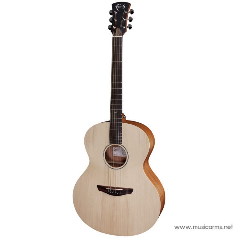 Natural finish acoustic guitar with dark fretboard and six strings, shown upright against a white background. ขายราคาพิเศษ