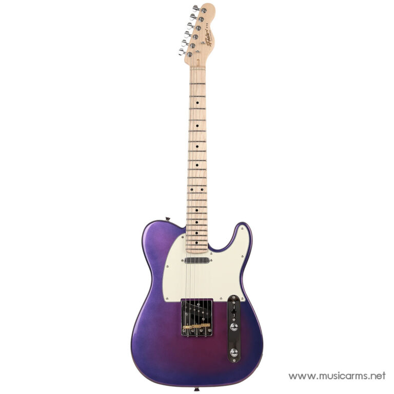 Purple-to-indigo Telecaster-style electric guitar with cream pickguard and single-coil pickups ขายราคาพิเศษ