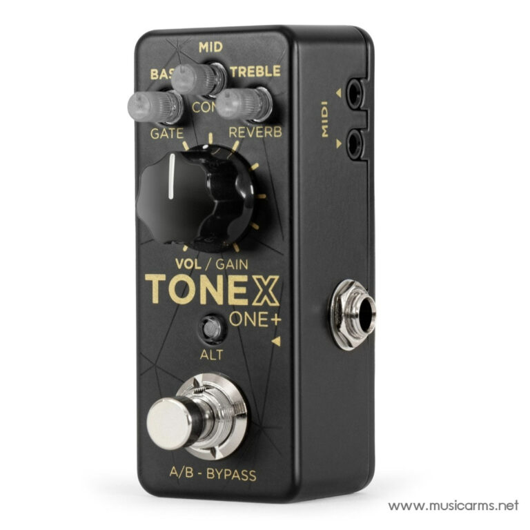TONEX ONE+ guitar effects pedal with a large central knob, labeled MID/BASS/TREBLE, side jacks, and an A/B bypass footswitch at the bottom right. ขายราคาพิเศษ