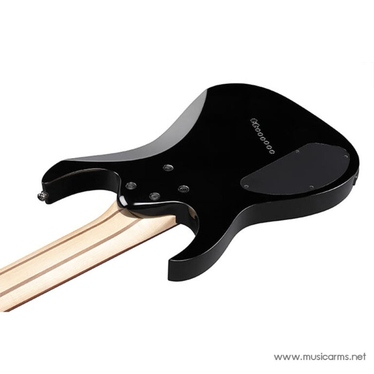 Black glossy electric guitar body viewed from the back with the neck attached ขายราคาพิเศษ