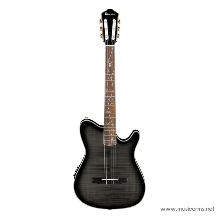 Ibanez electric-acoustic guitar with a dark sunburst finish and vine inlays on the fretboard. ขายราคาพิเศษ