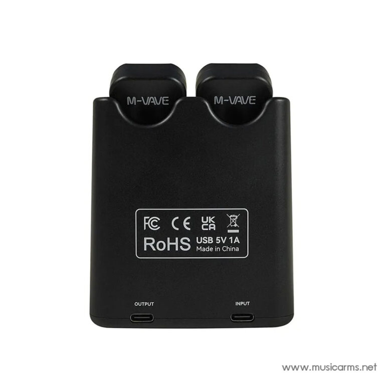 Black dual-slot USB charger for vape cartridge batteries, with two top slots and input/output ports at the base. ขายราคาพิเศษ