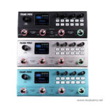 Tiered lineup of three Tank Pro guitar effects units in black, silver, and blue, showing screens, pads, and knobs front-facing ลดราคาพิเศษ