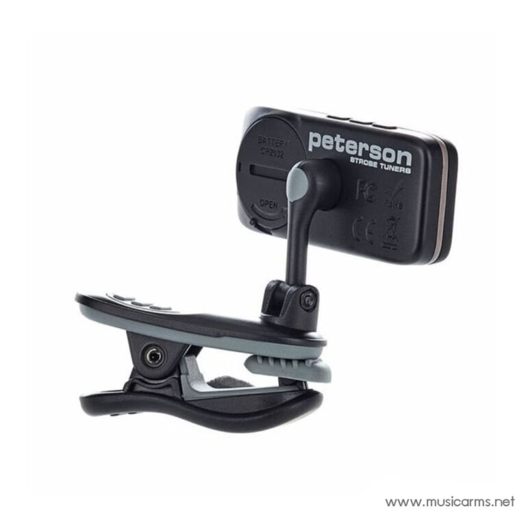 Peterson clip-on guitar tuner with an adjustable arm and a smartphone-style display unit mounted on top, brand visible. ขายราคาพิเศษ