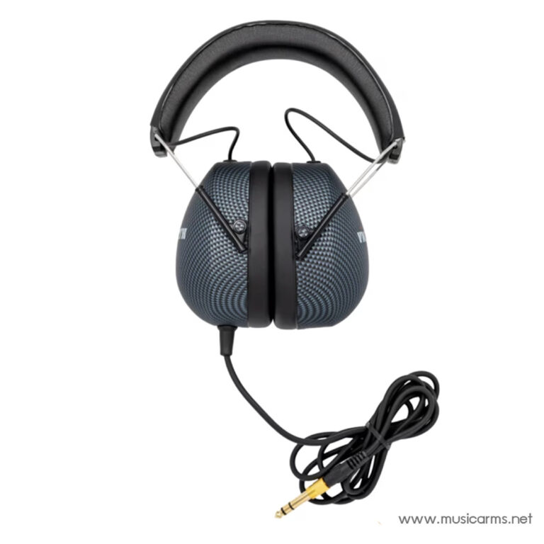 Over-ear wired headphones with blue textured cups and a 3.5mm plug. ขายราคาพิเศษ