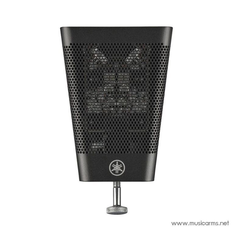 Black portable speaker with a perforated metal grille and Yamaha logo at the bottom. ขายราคาพิเศษ