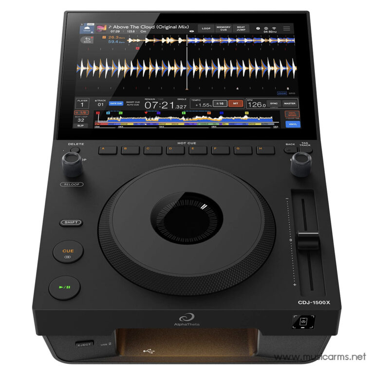 Professional DJ controller with a large jog wheel, touchscreen/waveform display, and performance pads (CDJ-1500X) ขายราคาพิเศษ