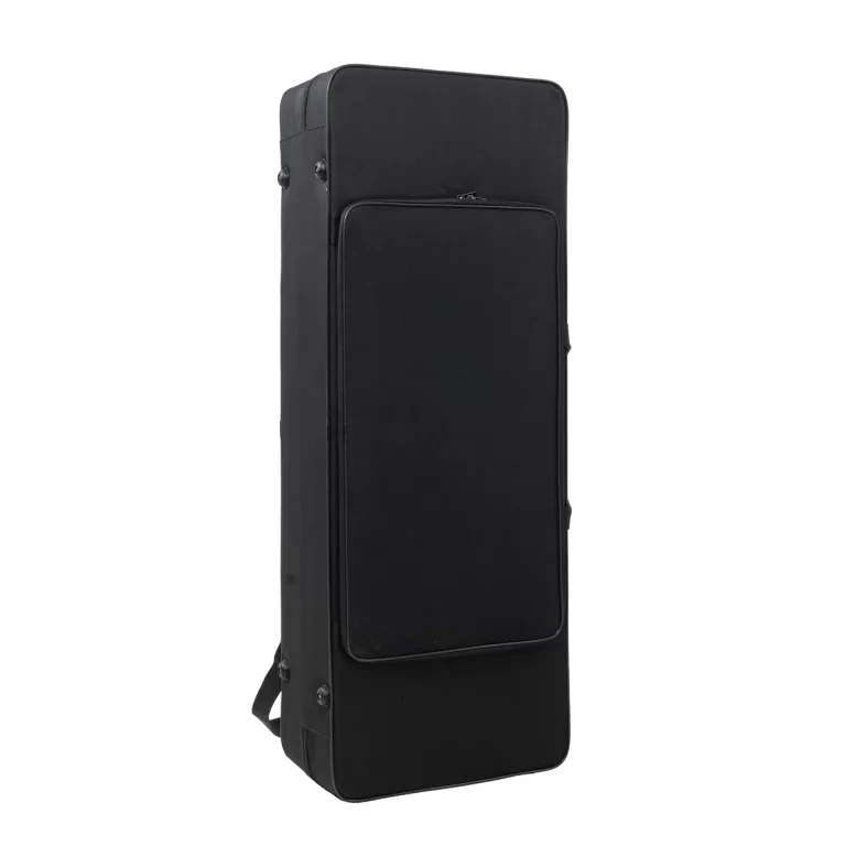 Black rectangular soft instrument case (gig bag) with a zippered front pocket, standing upright with a carry handle at the bottom. ขายราคาพิเศษ