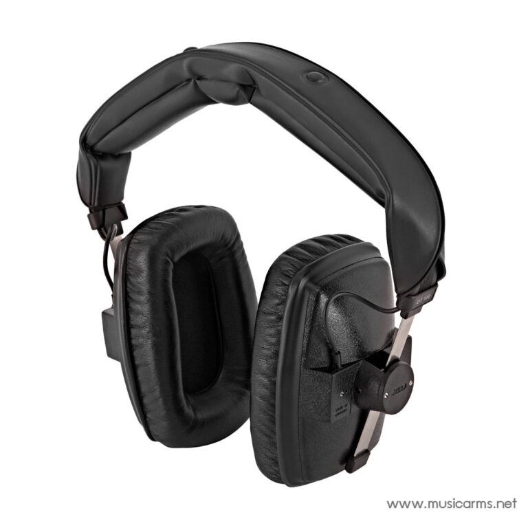Black over-ear headphones with cushioned ear cups and adjustable headband on a white background ขายราคาพิเศษ