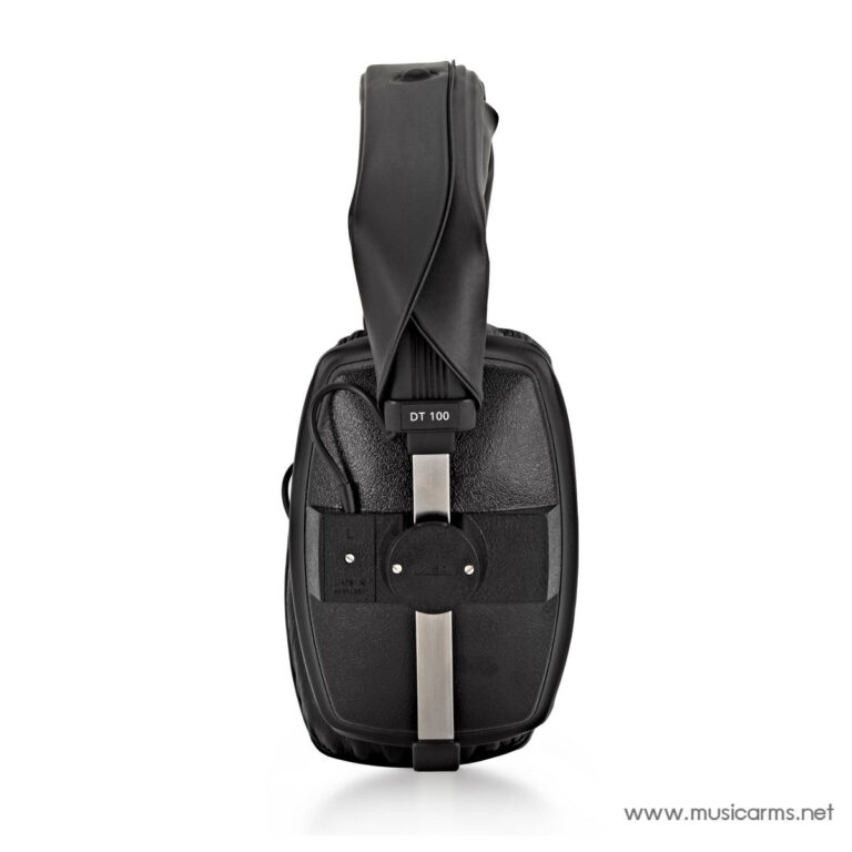 Black compact bag with a padded, folded strap draped over its top and a metal rail along the back, shown from the side/top view. ขายราคาพิเศษ