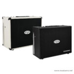 Pair of EVH guitar amplifier cabinets, one white and one black, with black grille cloth on a white background. ลดราคาพิเศษ