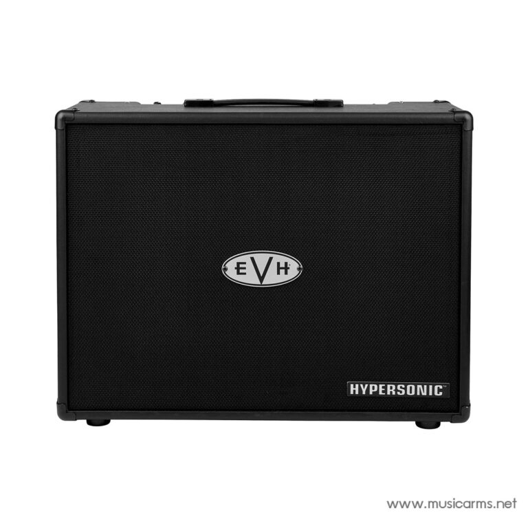 Black EVH guitar amplifier cabinet with textured grille and centered EVH logo ขายราคาพิเศษ