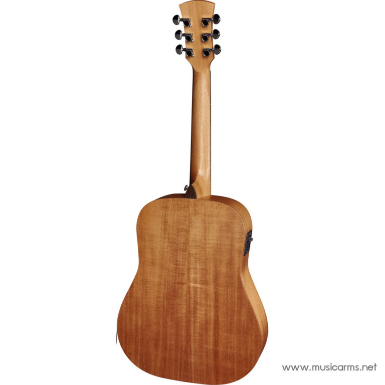 Back view of a natural‑finish acoustic guitar, showing the neck and six tuning pegs on the headstock. ขายราคาพิเศษ