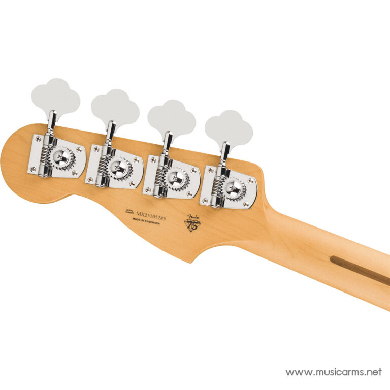 Guitar headstock with four chrome tuning pegs on a light wood neck (maple) ขายราคาพิเศษ