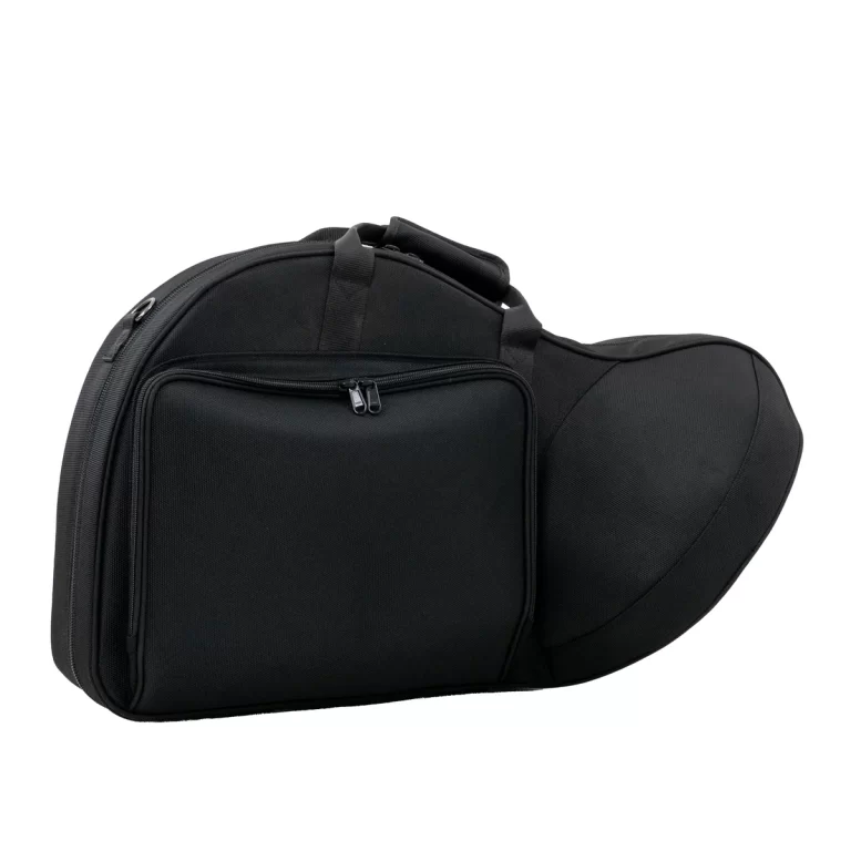 Black padded guitar case with a front zip pocket and carrying handles ขายราคาพิเศษ