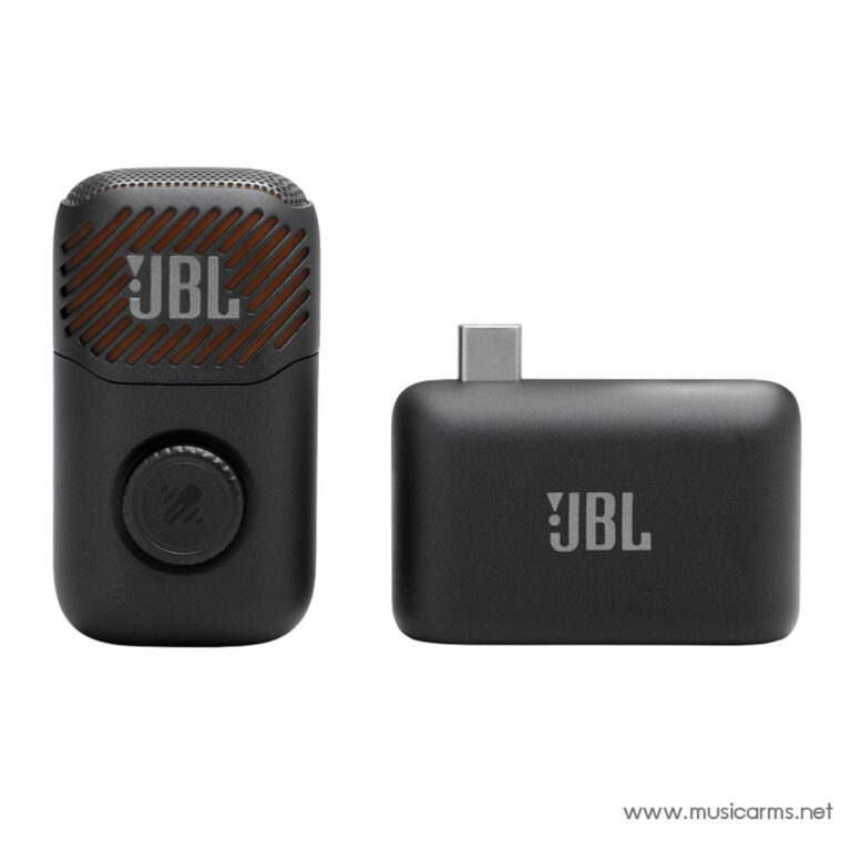 JBL portable Bluetooth speaker with a round control dial beside its black charging case. ขายราคาพิเศษ