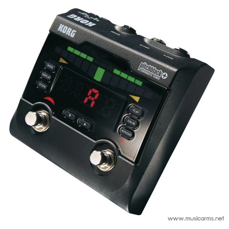 Korg Pitchblack chromatic guitar tuner pedal with LED display and two footswitches. ขายราคาพิเศษ