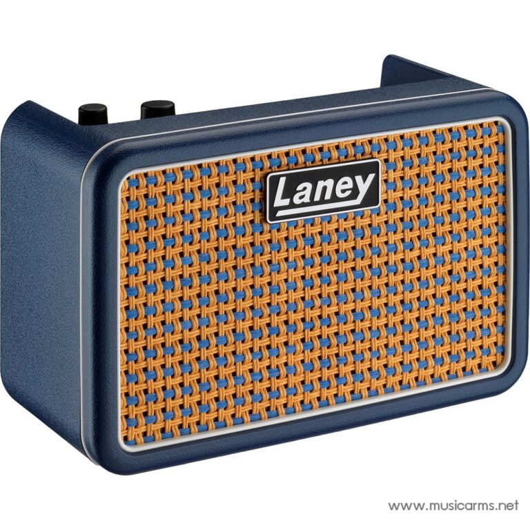 Laney portable speaker with a blue frame and a woven orange-blue grille with the Laney logo. ขายราคาพิเศษ