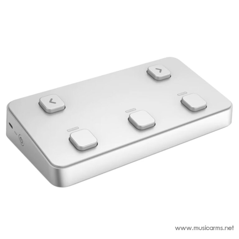 White rectangular USB foot pedal controller with six square footswitches arranged in two rows on a silver surface. ขายราคาพิเศษ